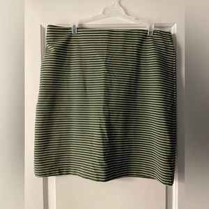 Old Navy Pencil Midi Skirt, green & white stripe, size L